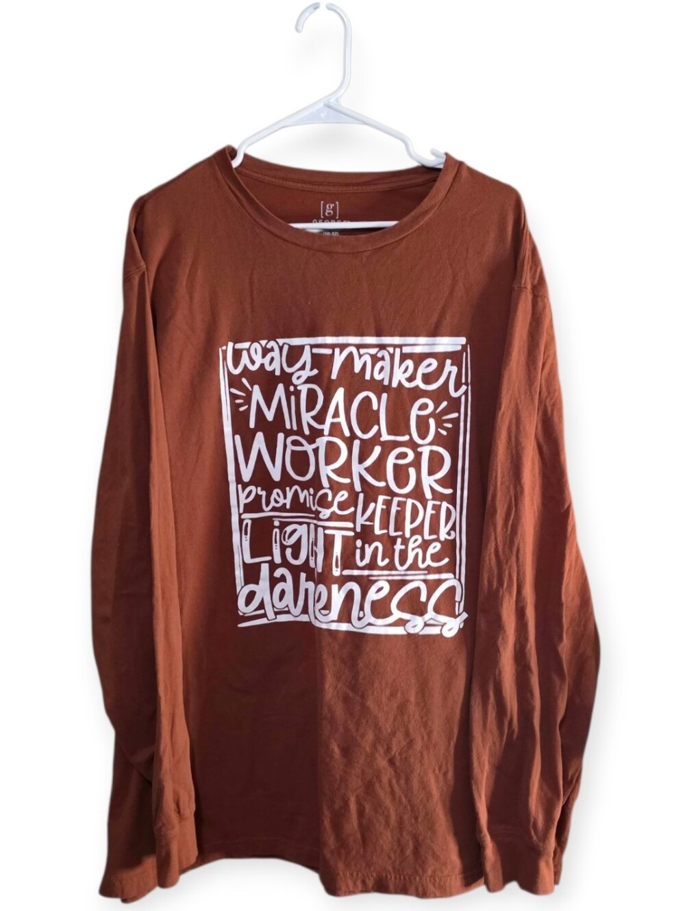 Way Maker Miracle Worker Promise Keeper Long Sleeve Christian Shirt 2XL
